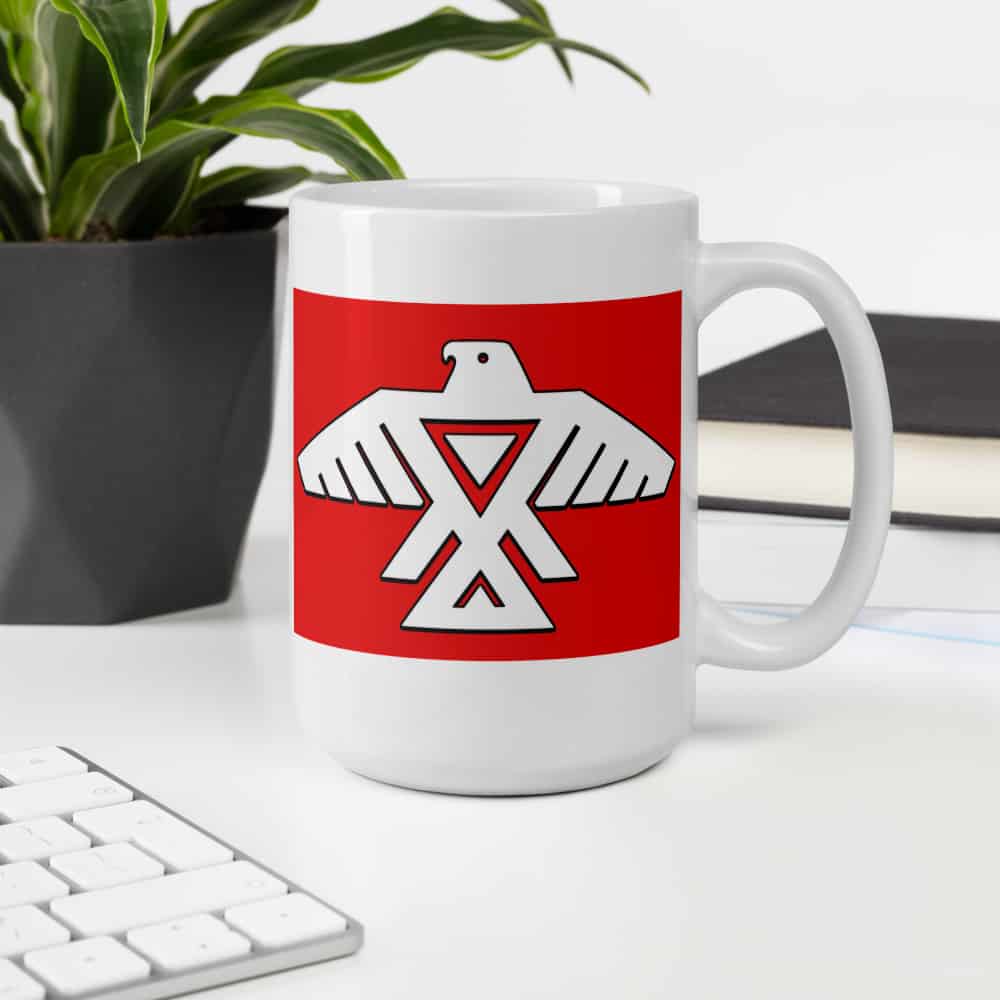 Anishinaabe-white-glossy-mug-15oz-office-environment-6070fed9ec5e7