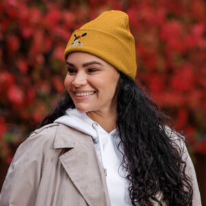 Organic Cotton Beanie With Embroidered Designs